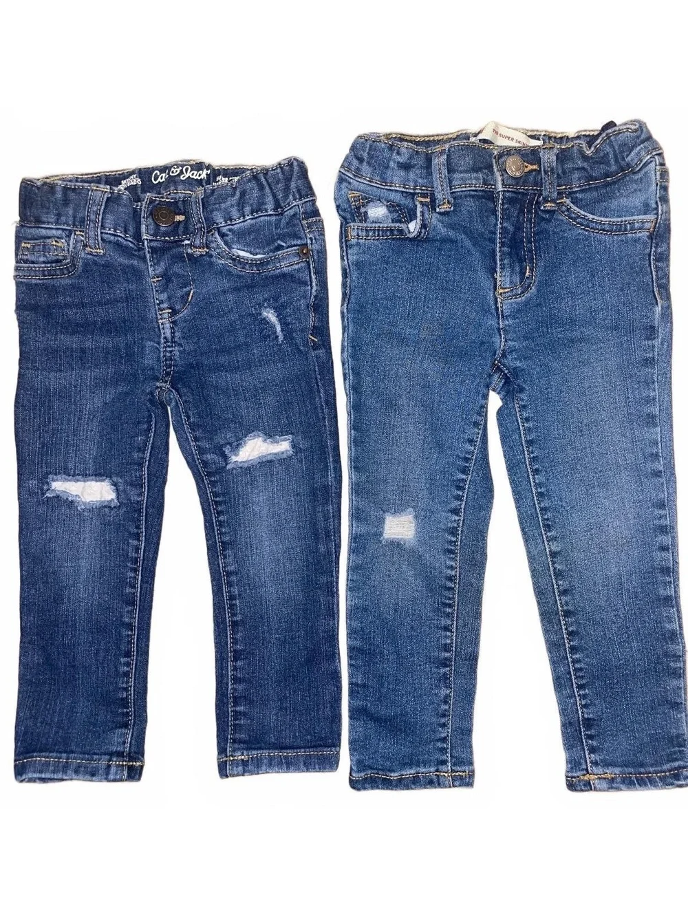 Set of 2 Toddler girl's' Distressed Skinny Jeans - Cat & Jack & Levi's, Size 2T